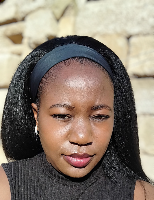 Black Synthetic Headband Wig