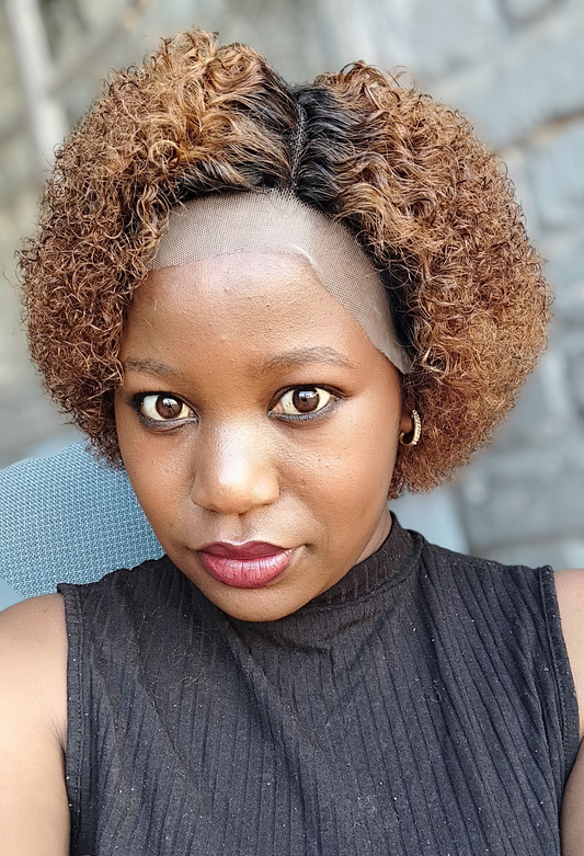 Kinky Curls Side Part